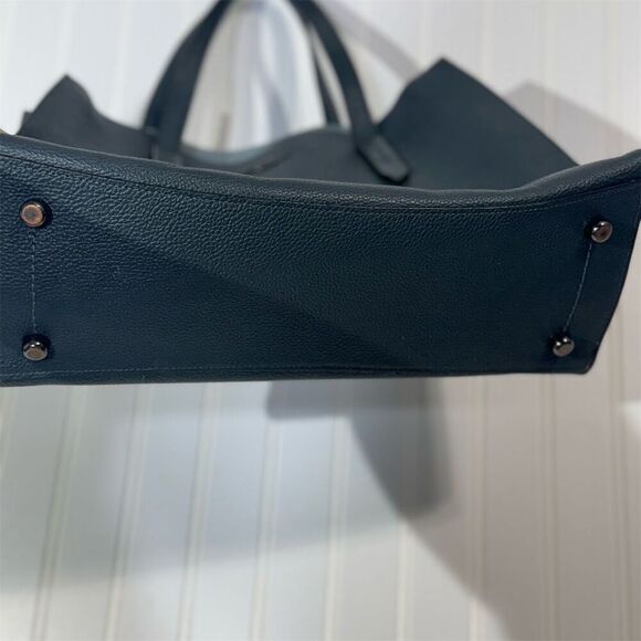 Coach Charlie Carryall Midnight Silver Tote Pebbled Leather Bag Classic Travel - Picture 9 of 11